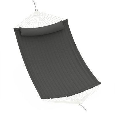 Très grand hamac pour l'extérieur - Rayures bleues profondes et bleu clair classiques - Lit suspendu durable et confortable pour jardin, patio, pelouse - 350 cm, rayures bleues