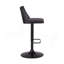 Tabouret de bar réglable pivotant en similicuir et bois noir avec base noire