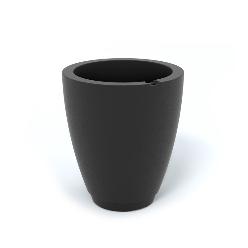 Caprio Tall Resin Pot Planter with Water Reservoir, Black, 18" H x 16" W x 16" D