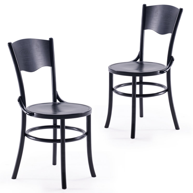 Ensemble de table et chaises de salle à manger en bois massif (2 pièces), Noir, noir, noir, noir