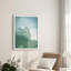 «Green Gradient Tropical Mountain Forest Nature Illustration Small Decor Modern Art Work»-101376311-101376312