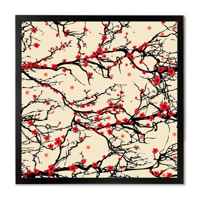 " Cherry Tree Blossoms On Yellow "