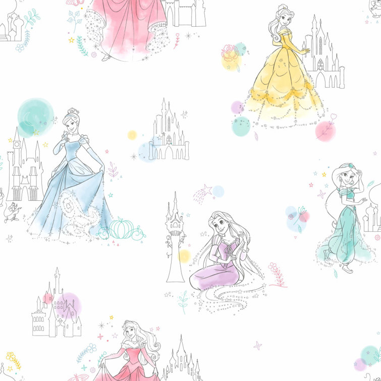 SAMPLE-Disney Princess Pretty Elegant 33' L x 20.5" W Wallpaper Roll