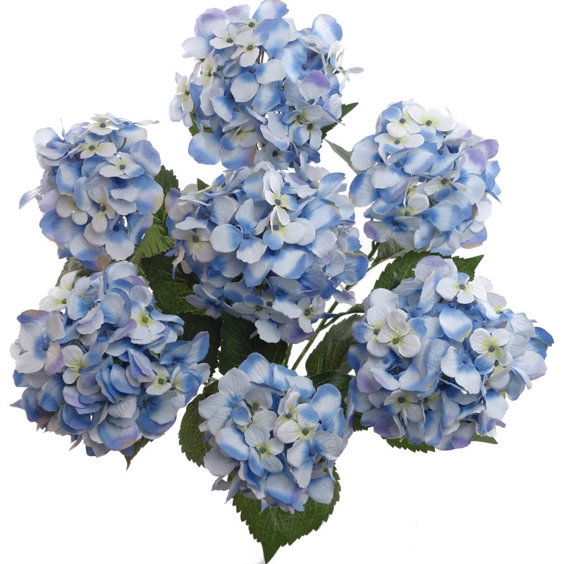 Ultra Realistic Faux Silk Hydrangea Arrangement - Artificial Flowers for Home Decor, Blue