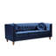 Canapé Chesterfield classique en velours froissé, accoudoirs carrés, structure en bois massif et capitonnage profond pour une décoration de salon élégante.-1024199431