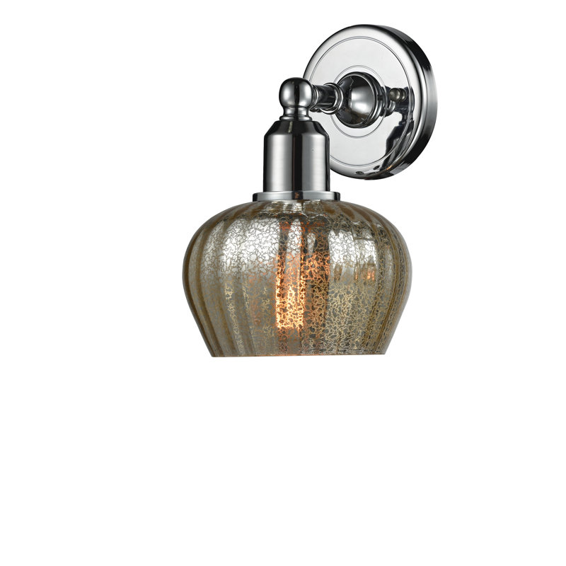 Romer Armed Sconce, Mercury, Polished Chrome, LED