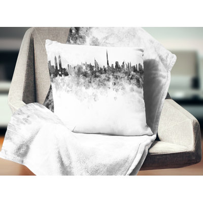 Dubai Skyline - Cityscape Printed Throw Pillow