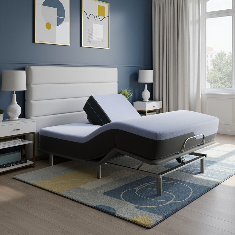 Ensemble de matelas en mousse de latex et de sommier ajustable 12 po The Twillery Co.® Marcela, Grand séparé