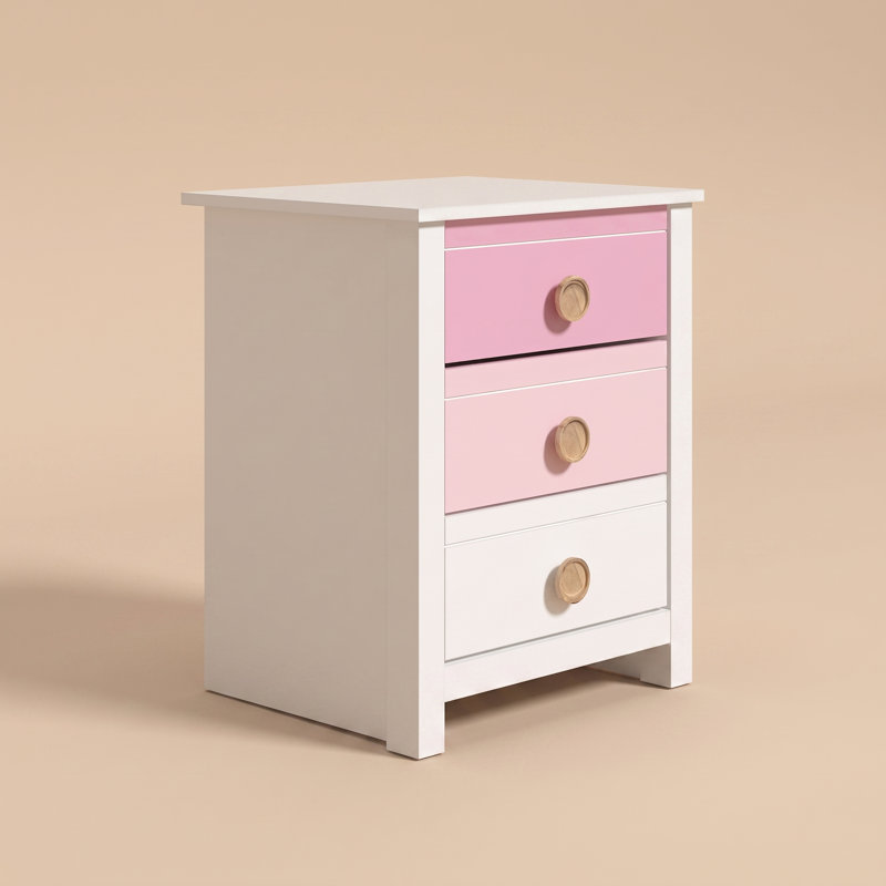 Bustillo Contemporary 23" H 3 Drawer Nightstand, White