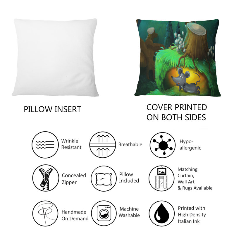 Coussin décoratif "Little Mouse Under Tree For Fantasy Story" - 1 fantaisie