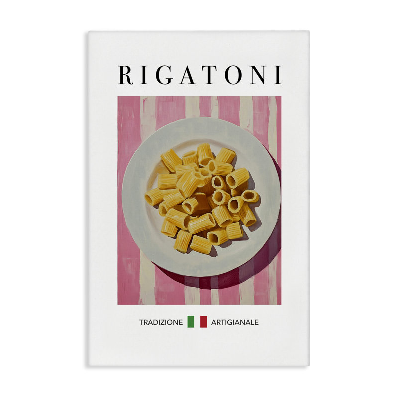Toile traditionnelle de pâtes Rigatoni, design par Andreas Magnusson, H 24 po x l 16 po