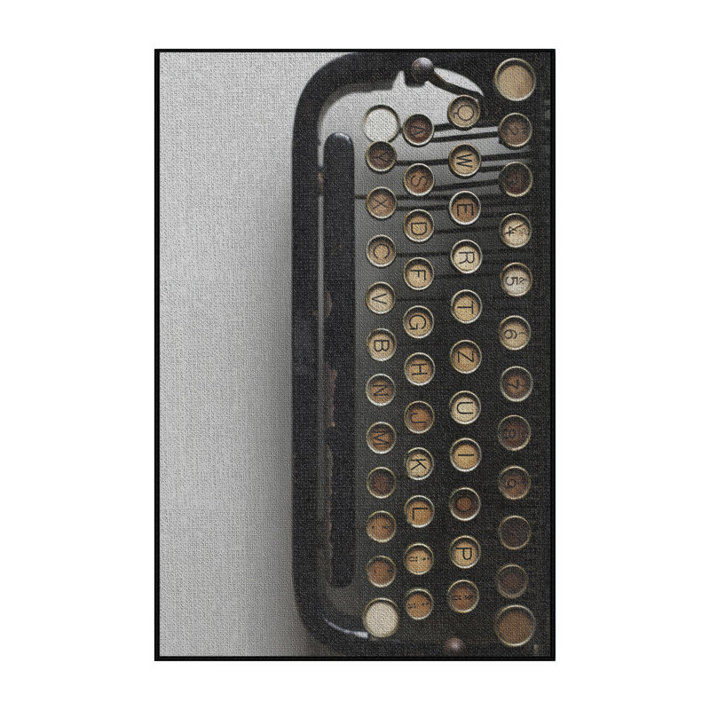 Tapis gris avec machine à écrire, Rectangle 3 pi x 5 pi