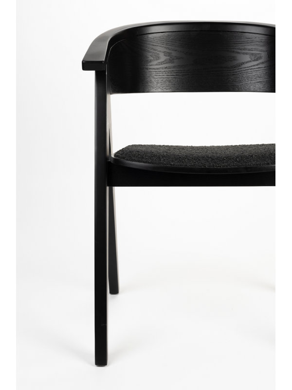 Dining Chairs Solid Wood Arm Chair, Black