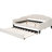 Full Size Daybed With Beige Bedding And Twin Trundle - Robust & Enticing Maximizes Room Space