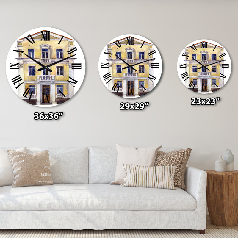 Horloge murale bohème et éclectique jaune, Grand