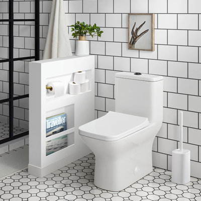 Toilette carrée une pièce à double chasse Carre