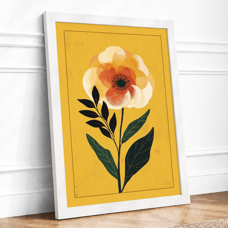 Centered Bloom Botanical - Print, A3 - 42.0 x 29.7 cm, White
