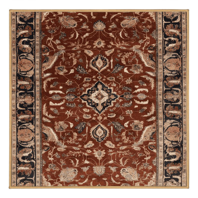 Machine Washable Persian Brown Area Rug