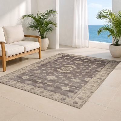 Overdyed Beige Indoor and Outdoor Area Rug