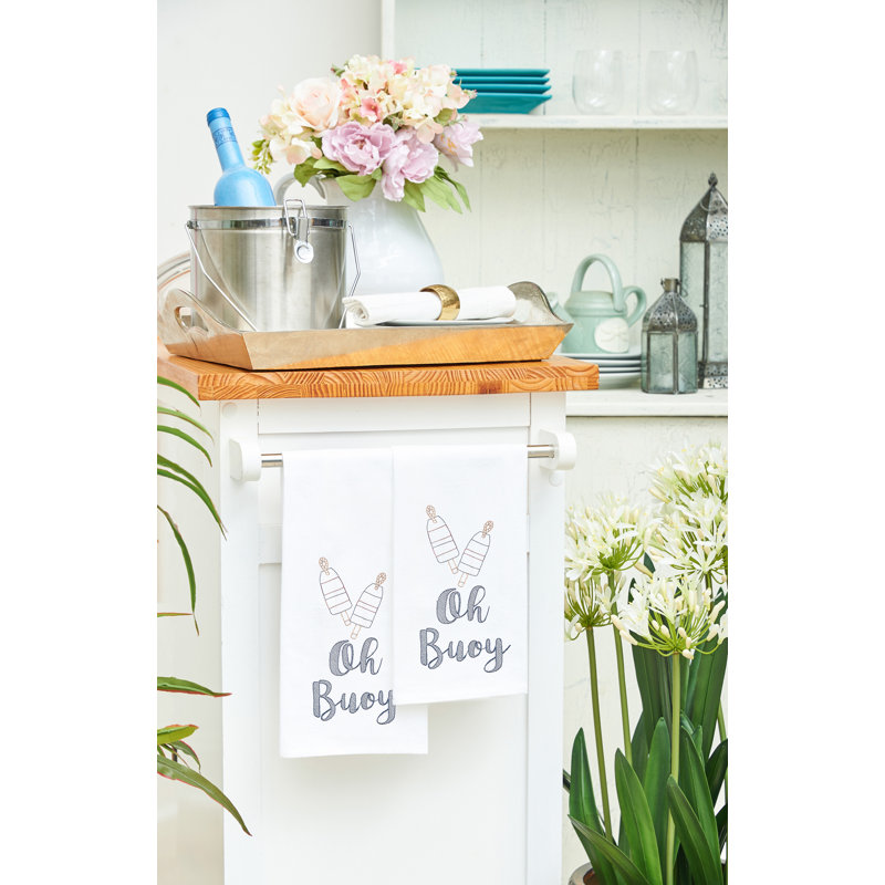 Oh Buoy 100% Cotton Flour Sack Dishtowel