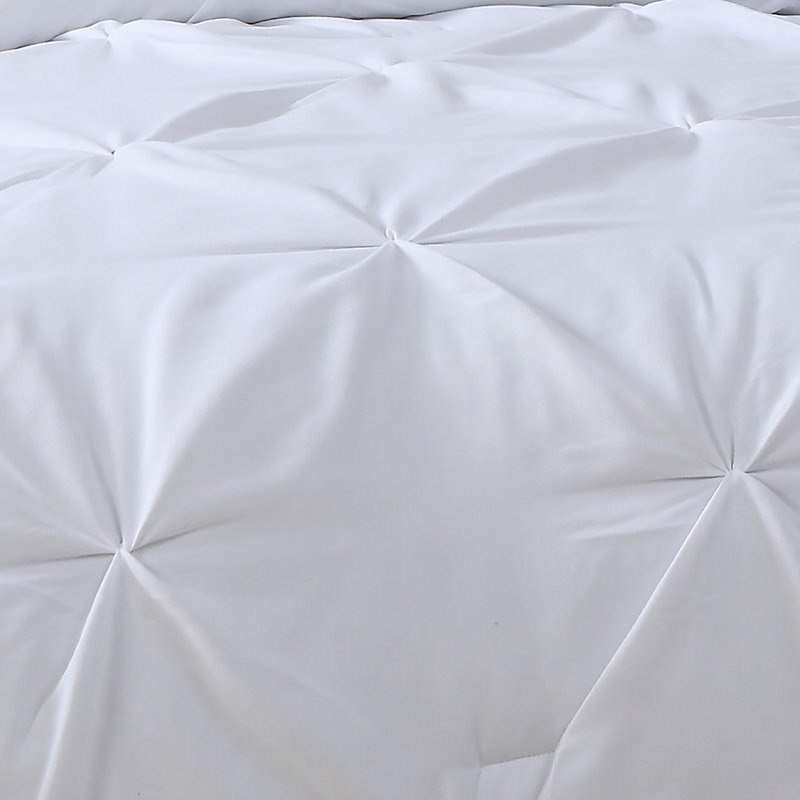 Ensemble d’édredon réversible, Édredon grand, 2 taies décoratives et coussins d, Blanc