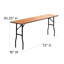 Rectangular Wood Folding Training / Seminar Table with Smooth Clear Coated Finished Top