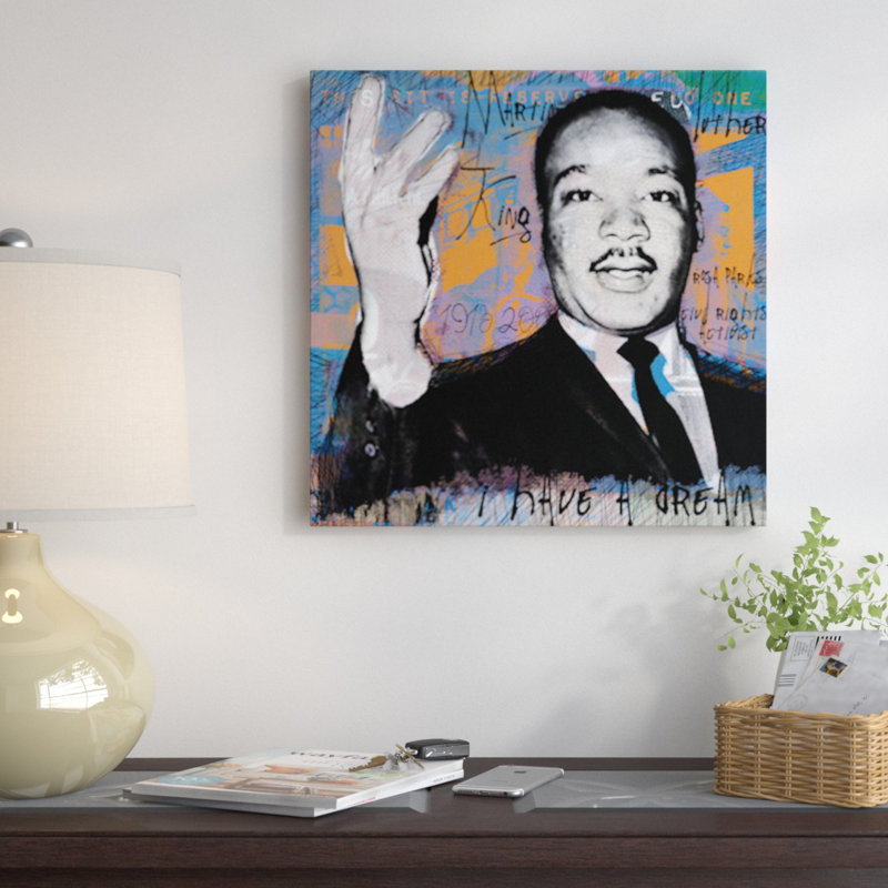 «I Have A Dream», affiche vintage sur toile tendue, H 18 po x l 18 po x P 1,5 po, Toile avec cadre noir, Pas de tapis