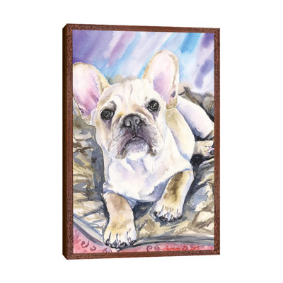 Cream French Bulldog Puppy by George Dyachenko - Painting on Canvas