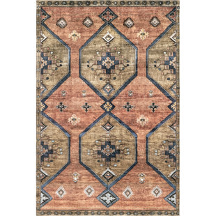Turkish Traditional Patterned Carpet Non-Slip Sole Persian Thin