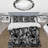 Trendy White Black Camouflage Polyester Camouflage Duvet Cover Set