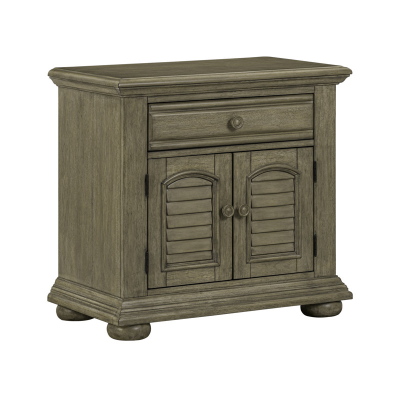 Alvy Nightstand w/ Drawer & Cabinet, Tan
