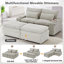 Canapé-lit modulaire avec causeuse 70,9 po - Combinaison libre avec rangement, 2 repose-pieds, 4 supports USB et 2 porte-gobelets, gris-1488482885