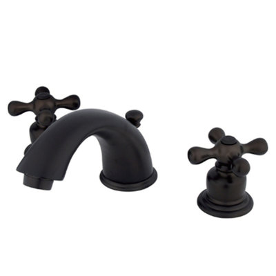 Kingston Brass Victorian Two-Handle 3-Hole Deck Mount Widespread Bathroom Faucet with Retail Pop-Up Drain
