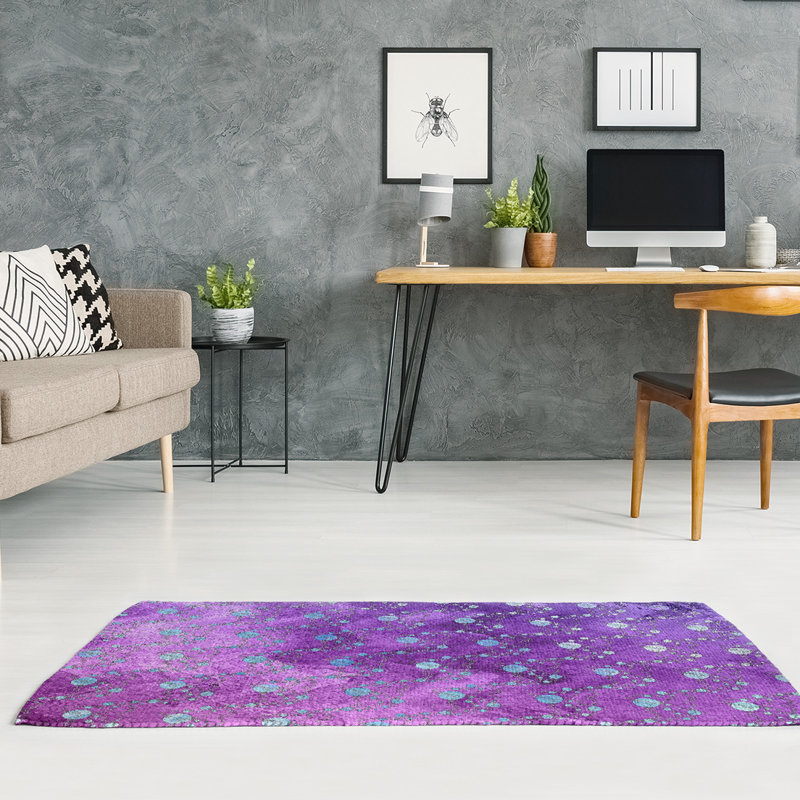 Tapis de planètes et d’étoiles orchidées/mauves, Rectangle 2 pi x 3 pi
