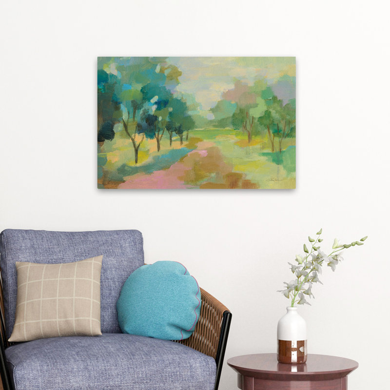 Forêt du lever du soleil - nuages bleu turquoise, H 24 po x l 16 po