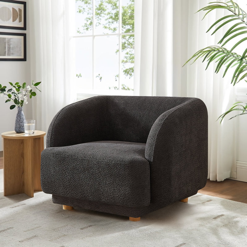 Fauteuil demi-tonneau l 37,75 po Luare, Chenille kaki clair