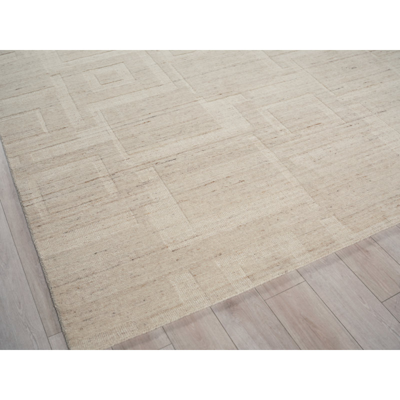 Malmo hand-knotted New Zealand Wool Beige/Taupe Area Rug, 6'X9'