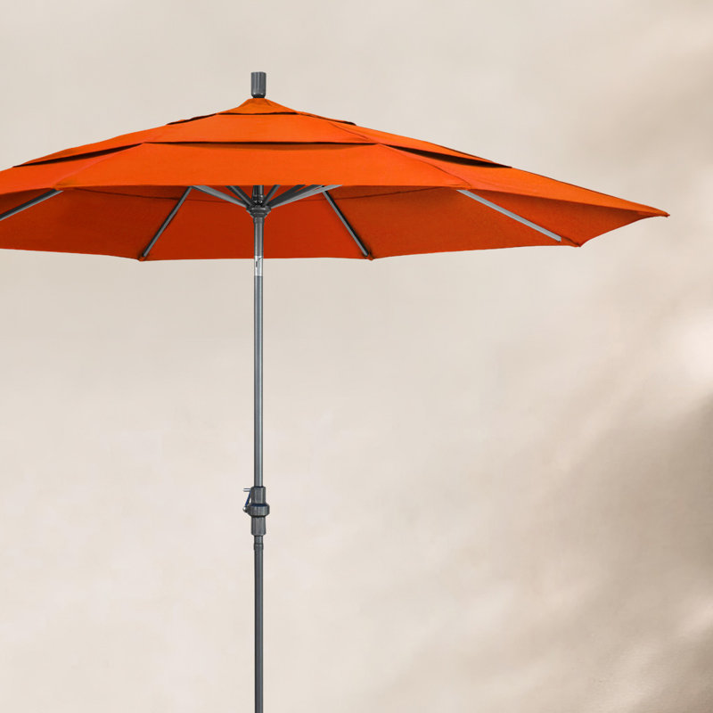 Parasol de marché Broadmeade octogonal Sunbrella, Gris martelé, Toile Sunbrella® Melon