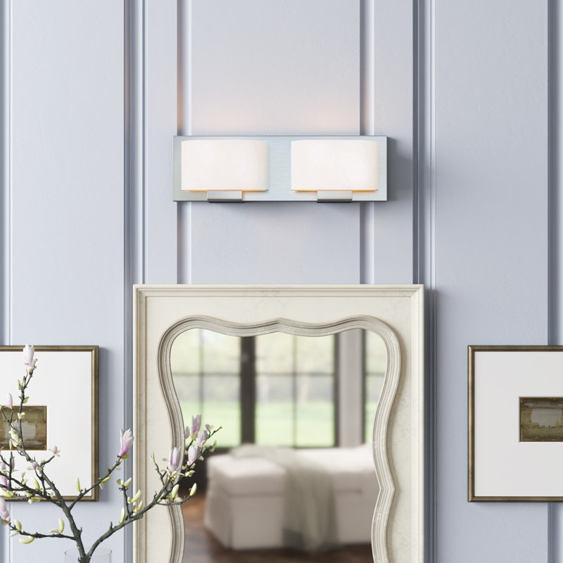 Mila 2-Light Bath Bar, Brushed Nickel, Halogen