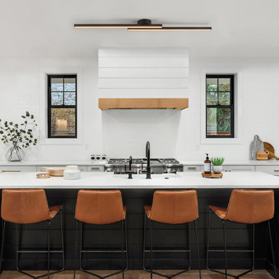 2 - Light Linear Minimalist Strip Led Semi Flush Mount