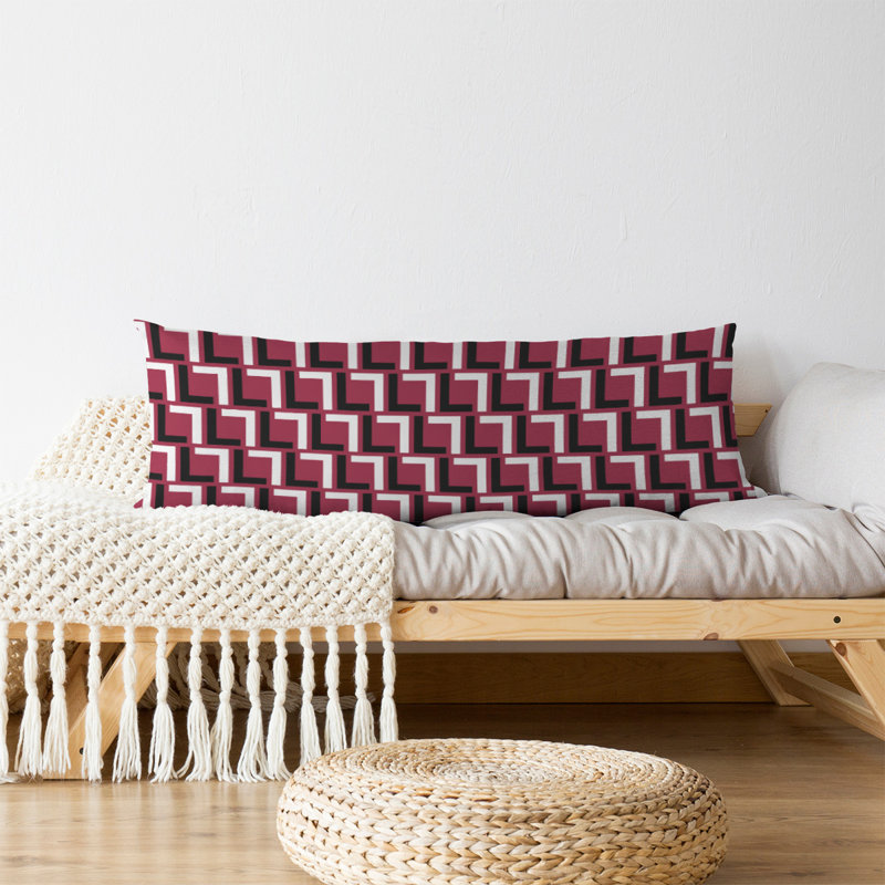 Polyester Medium Pillow, Polyester, Red/Black/White