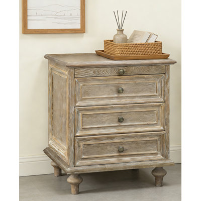 Wood Storage Nightstands With Hidden Pull-Out Shelf