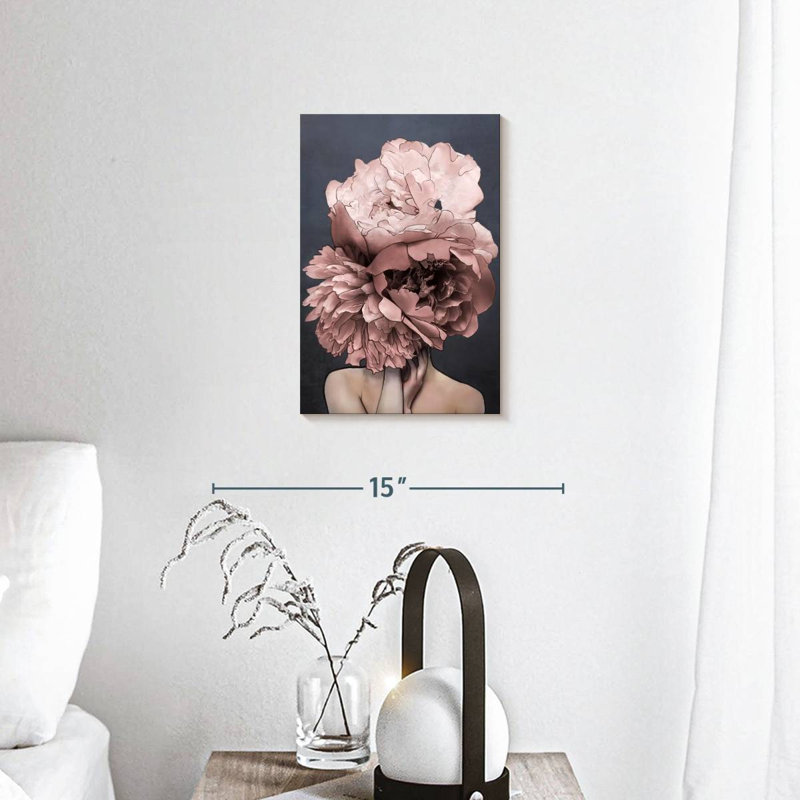 «Lady Peony» sur toile, H 12 po x l 8 po x P 1 po