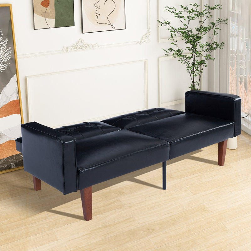 Futon rembourré Taeler, Noir