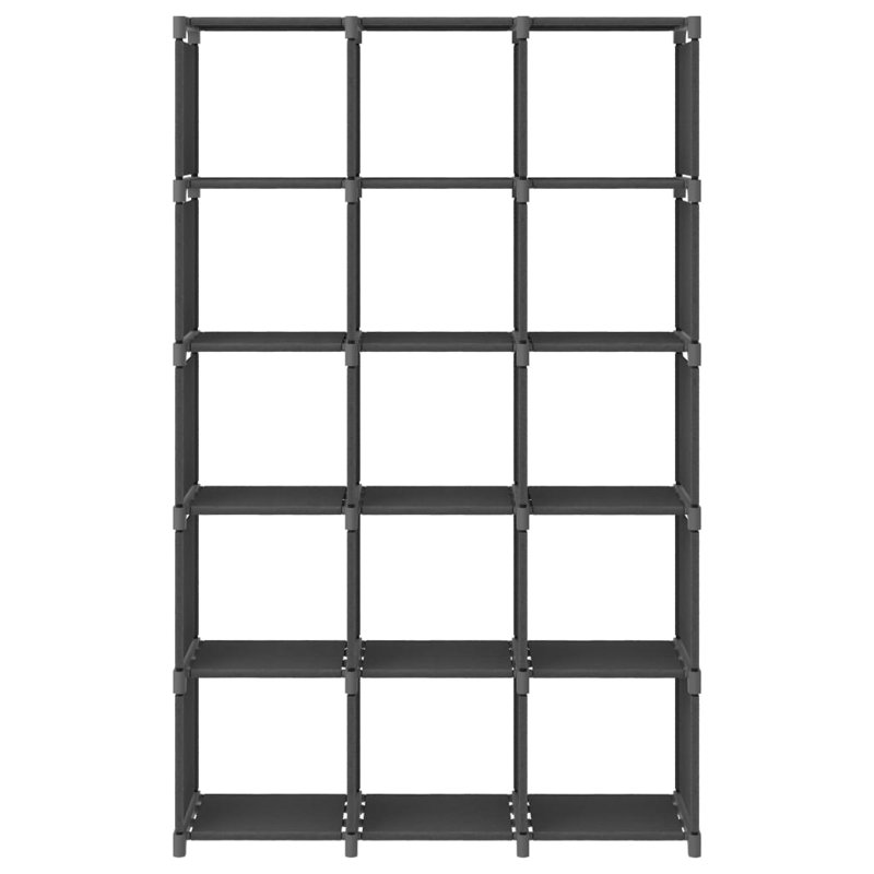 Étagère en acier l 40,6 po Maybrit, Gris, 15 cubes