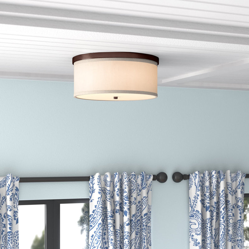 Algaba Flush Mount, Burnished Bronze, White