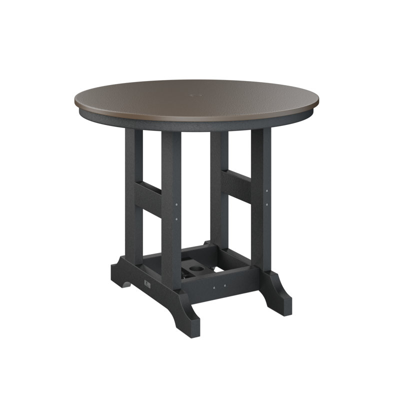 Berlin Gardens Garden Classic Round Bar Table, Hammered Top Bronze, 39.5" H x 38" W x 38" D, Black