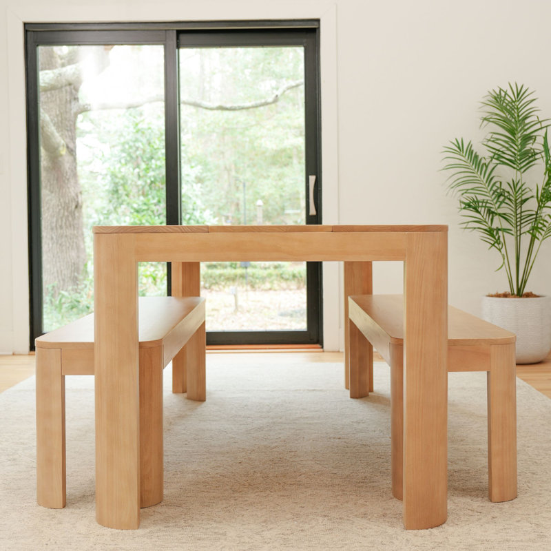  Bergeman Solid Wood Dining Table, Blonde, 30" H x 35.75" W x 72" L