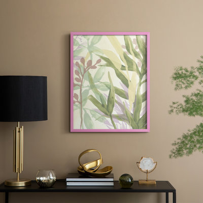Dreamy Tropical Leaves II Framed Print - Solid Wood