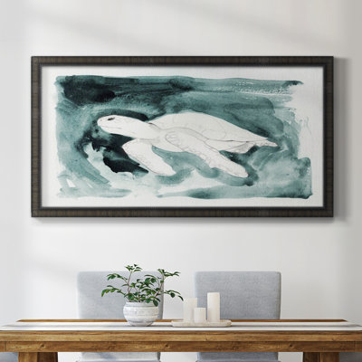 Tortue de mer à la recherche II - Cadre photo unique, peinture sur toile